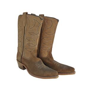 Texas Western Suede Cowboy Boots Women’s 8.5 Fur Cushioned Footbed